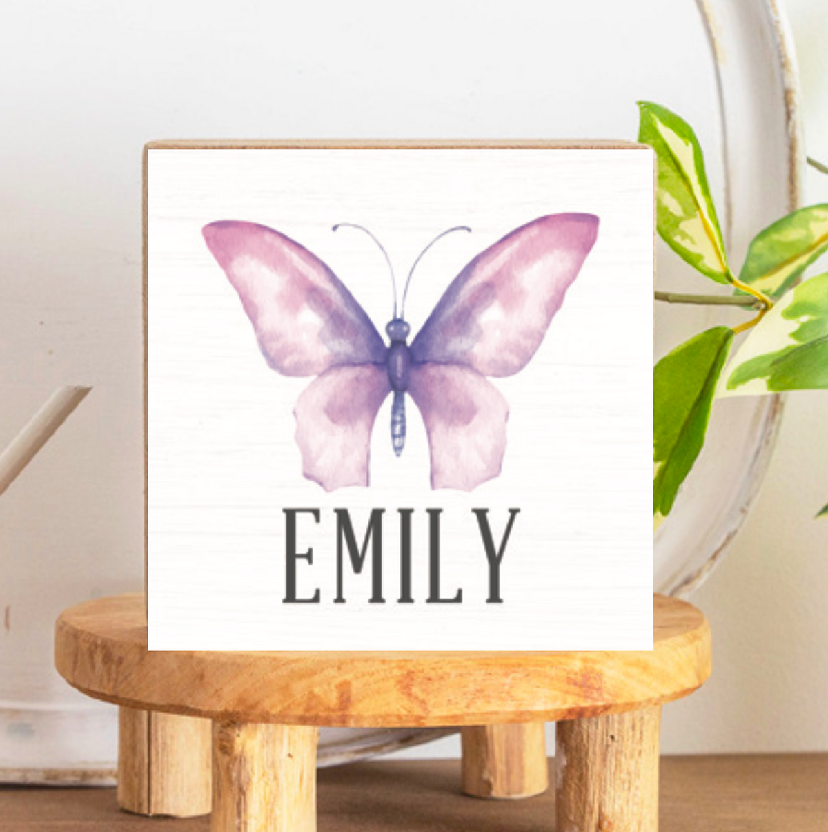 Butterfly Personalized Block Sign