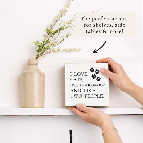 I Love Cats Personalized Block Sign