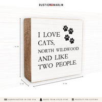 I Love Cats Personalized Block Sign