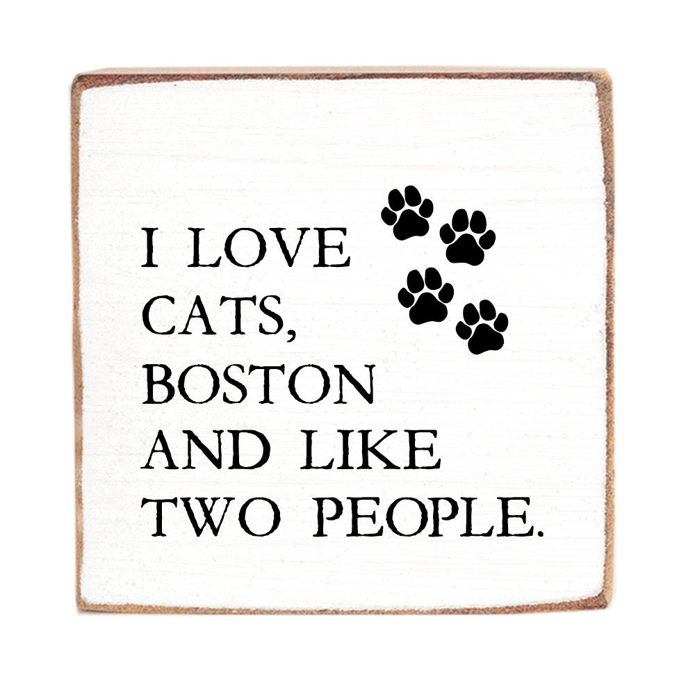 I Love Cats Personalized Block Sign