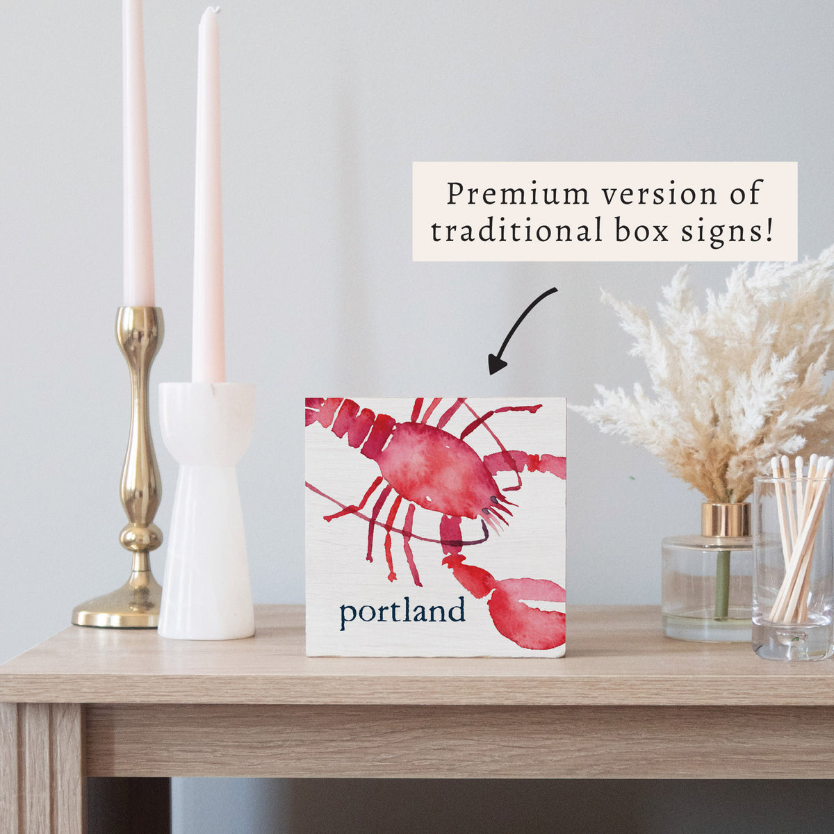 Watercolor Lobster Personalized Block Sign