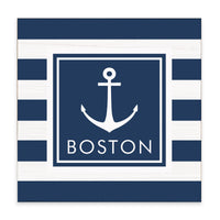Anchor Stripes Personalized Block Sign