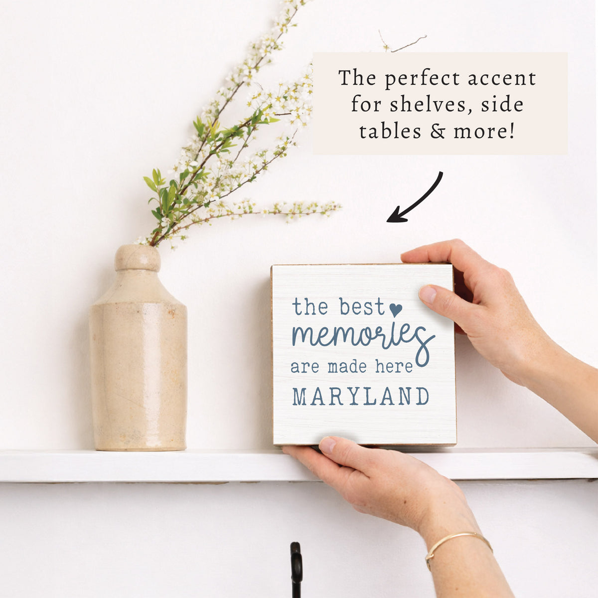 Best Memories Made Here White Personalized Block Sign