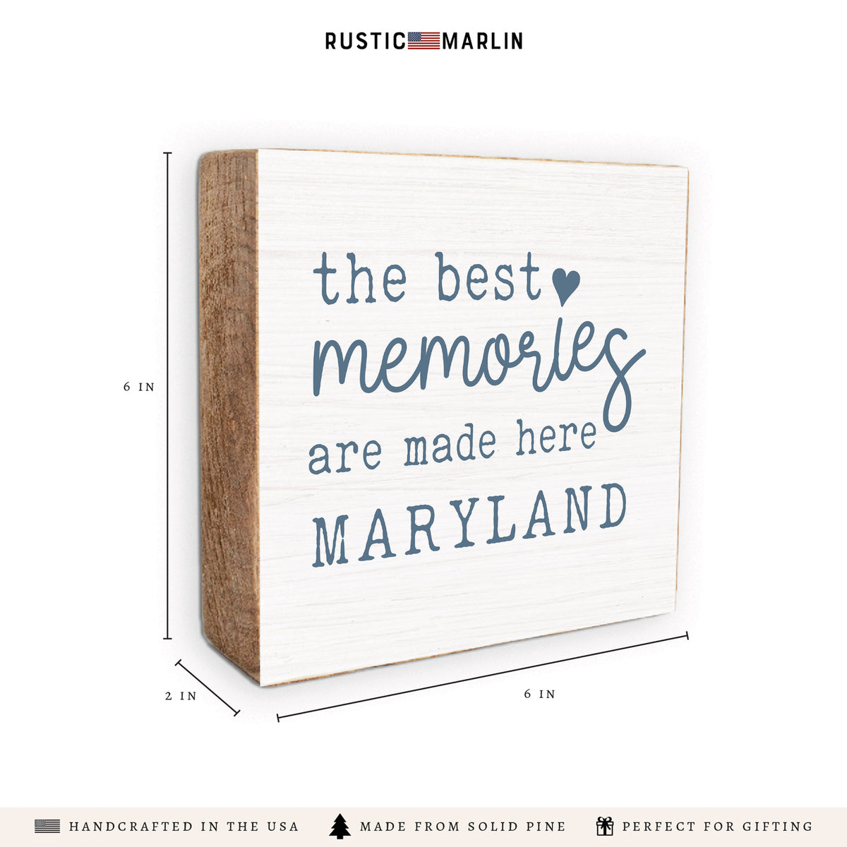 Best Memories Made Here White Personalized Block Sign