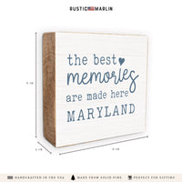 Best Memories Made Here White Personalized Block Sign
