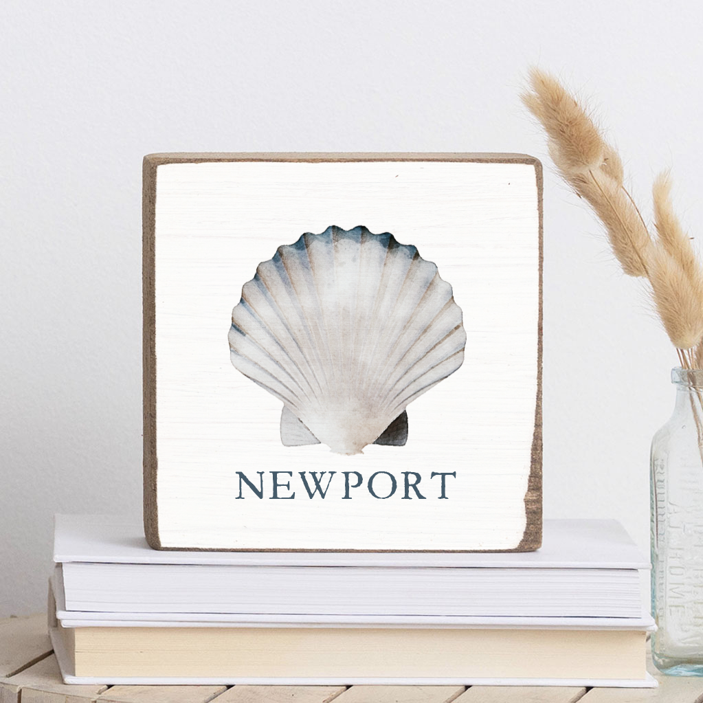 Watercolor Shell Personalized Block Sign