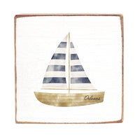 Watercolor Sailboat Personalized Block Sign