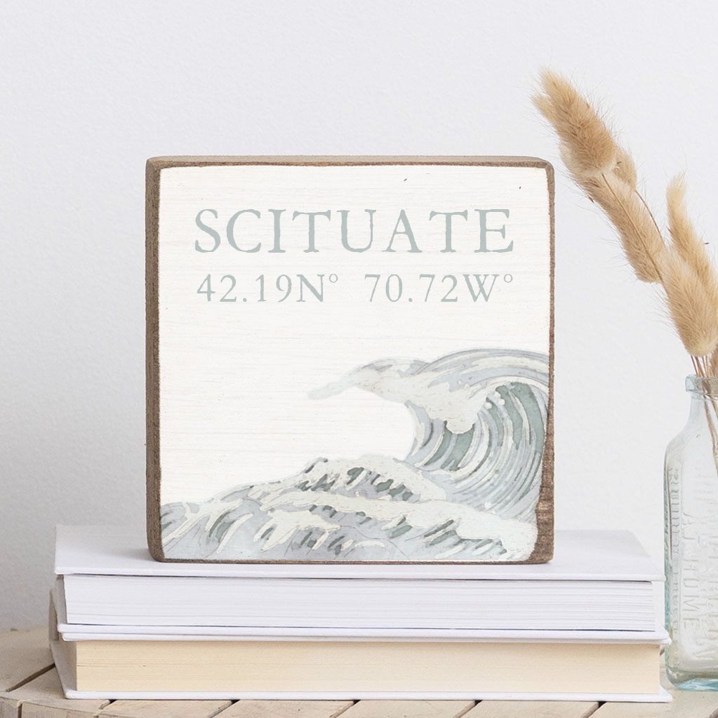 Coastal Wave Personalized Block Sign