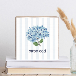 Endless Summer Hydrangea Personalized Square Block Sign