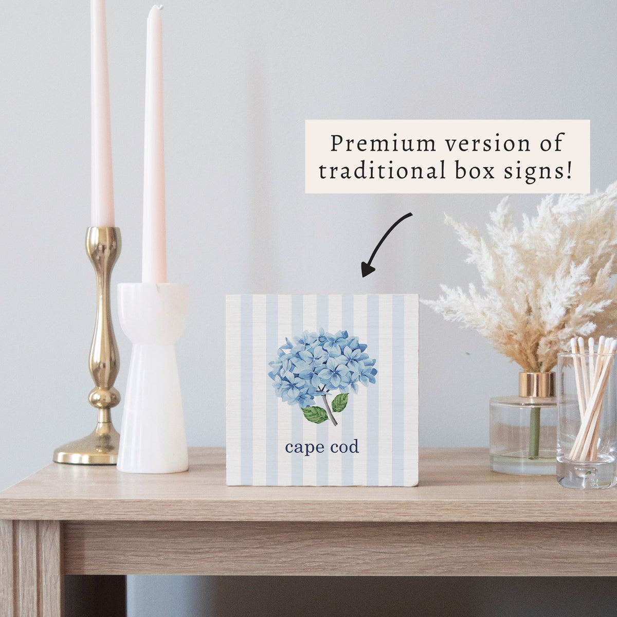 Blooming Hydrangea Personalized Block Sign