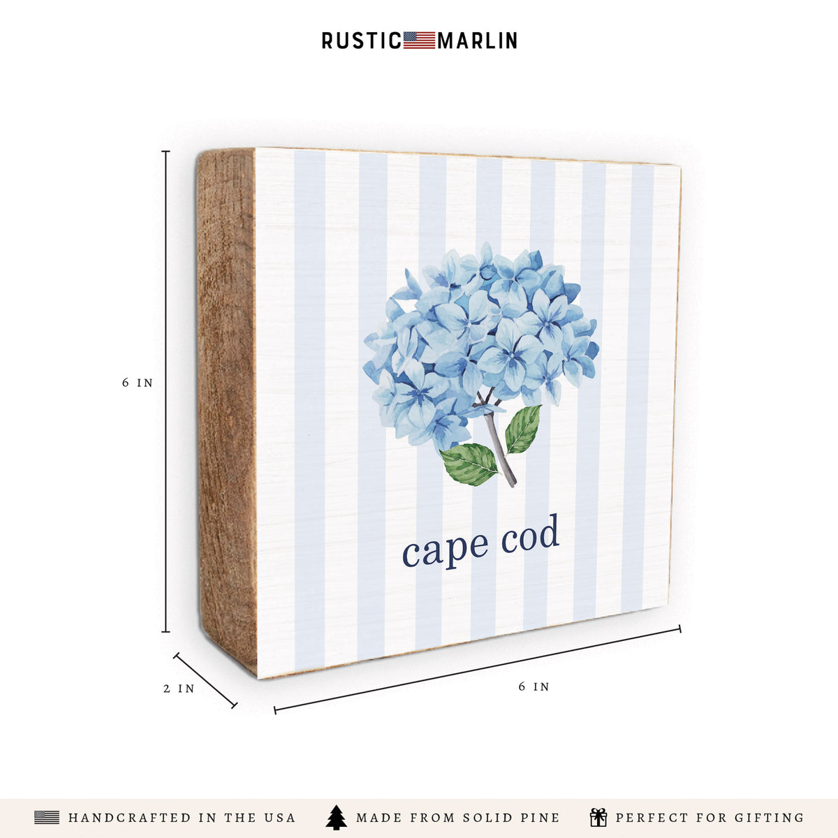 Blooming Hydrangea Personalized Block Sign