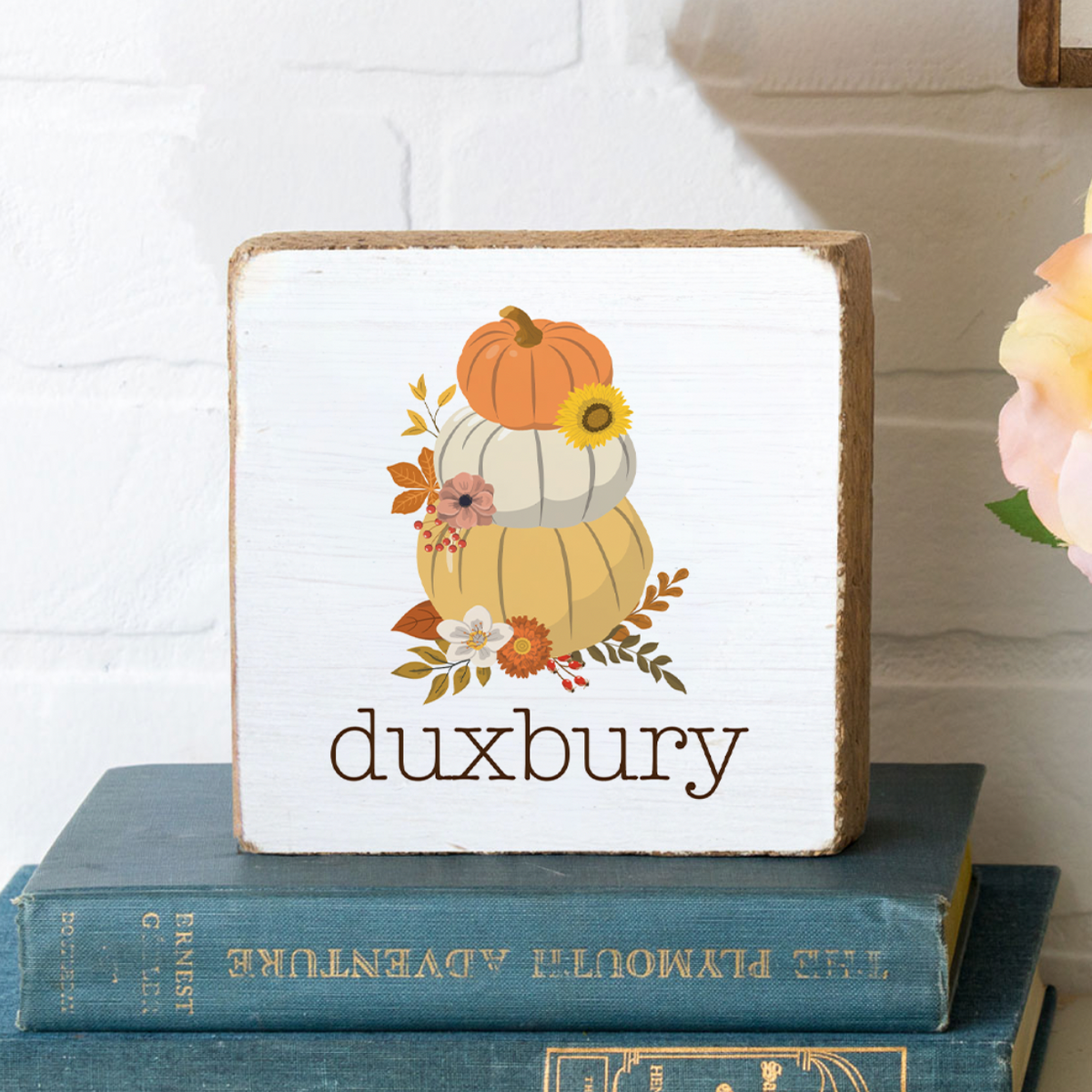 Harvest Pumpkins Personalized Block Sign