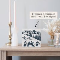 Retro Ski Run Personalized Block Sign