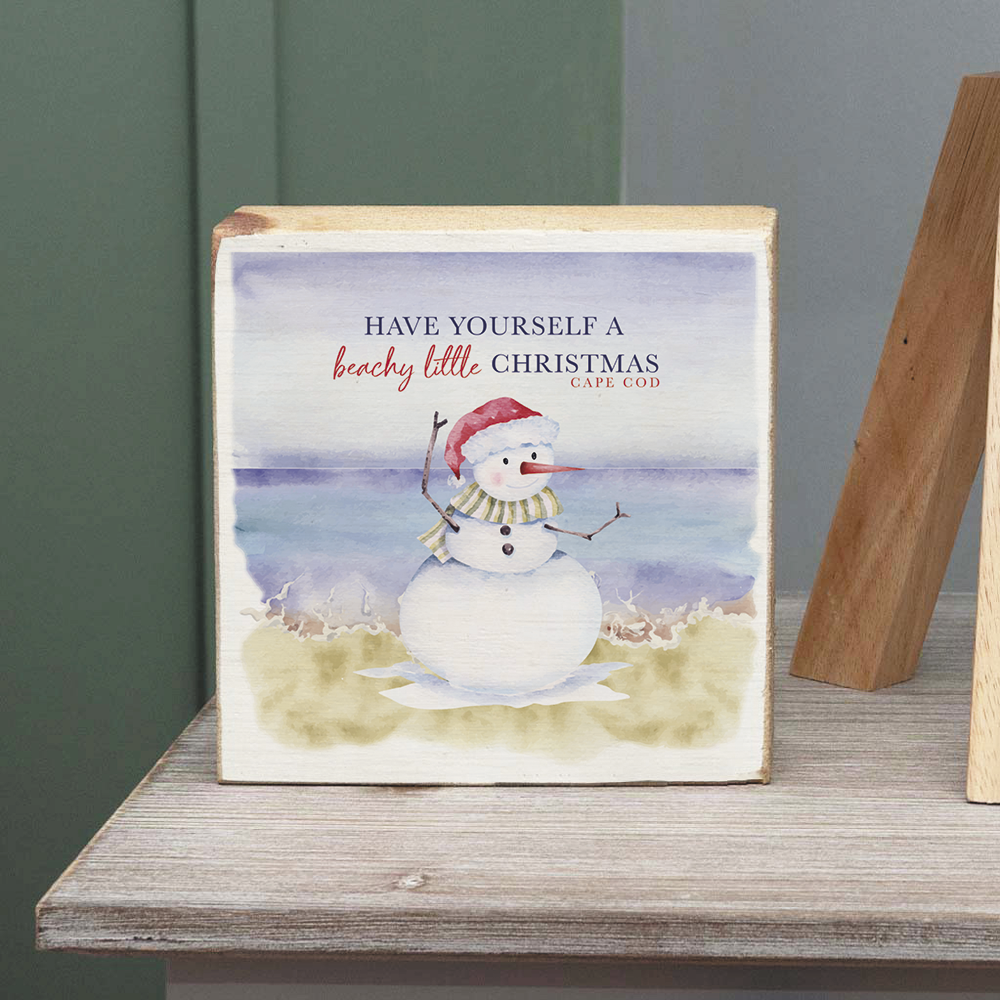 Personalized Have a Beachy Little Christmas Decorative Wooden Block