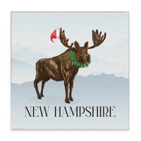 Santa Moose Personalized Block Sign