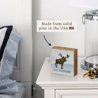Santa Moose Personalized Block Sign