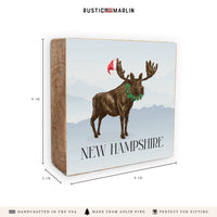 Santa Moose Personalized Block Sign