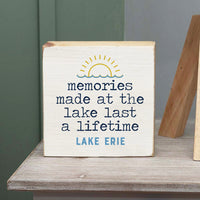 Memories Made At The Lake Last A Lifetime Personalized Square Block Sign