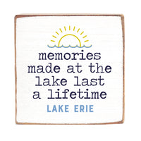 Memories Made At The Lake Last A Lifetime Personalized Square Block Sign