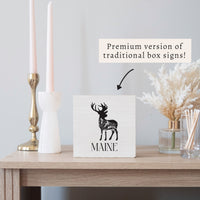 Mountains Deer Personalized Block Sign