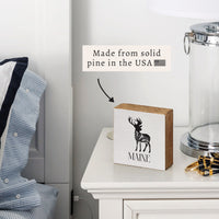 Mountains Deer Personalized Block Sign