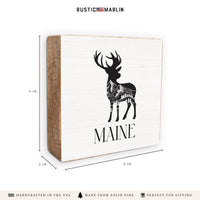 Mountains Deer Personalized Block Sign