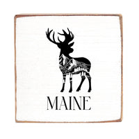 Mountains Deer Personalized Block Sign