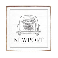 Vintage Wedding Car Personalized Block Sign