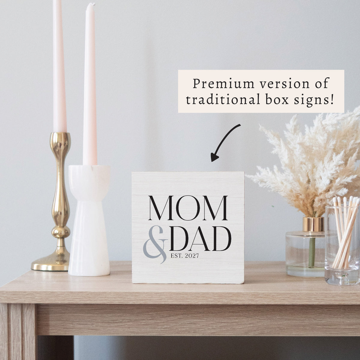 Mom & Dad Personalized Block Sign
