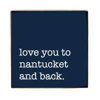 Love You To Navy Personalized Block Sign