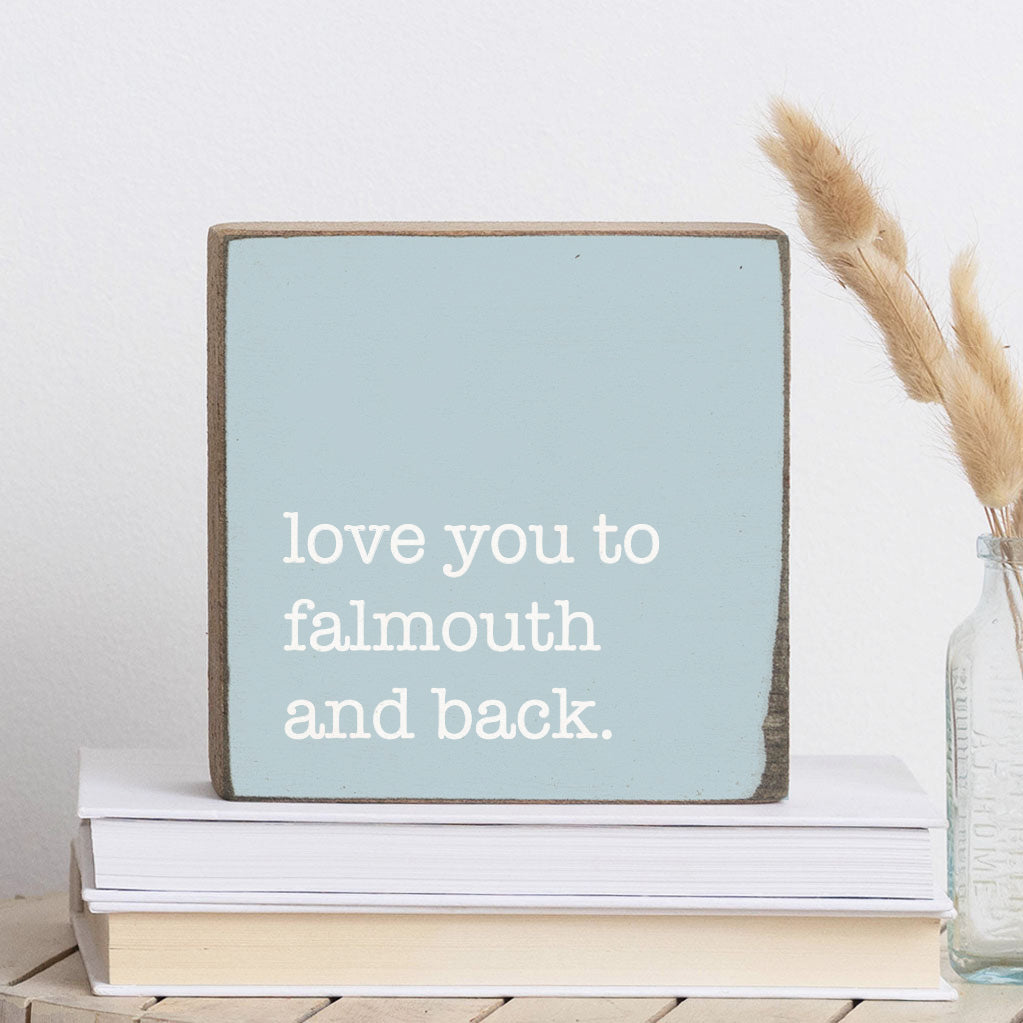 Light Blue Love you to Personalized Square Block Sign
