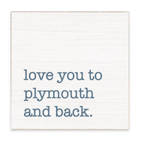 Love You To Blue Personalized Block Sign