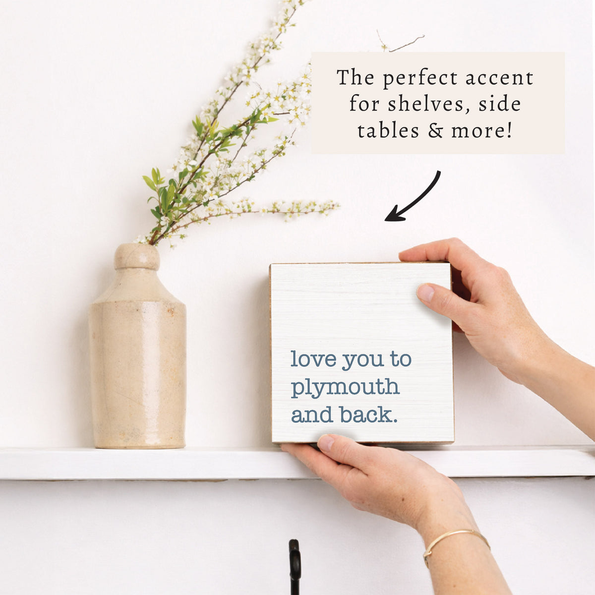 Love You To Blue Personalized Block Sign