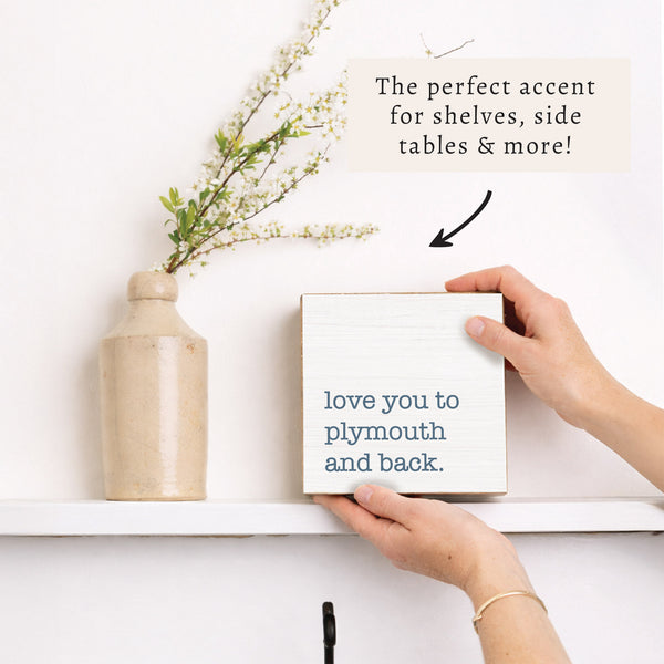 Love You To Blue Personalized Block Sign