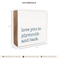 Love You To Blue Personalized Block Sign