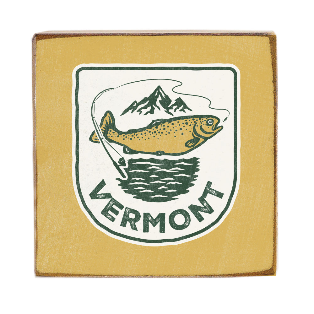 Fishing Personalized Square Block Sign