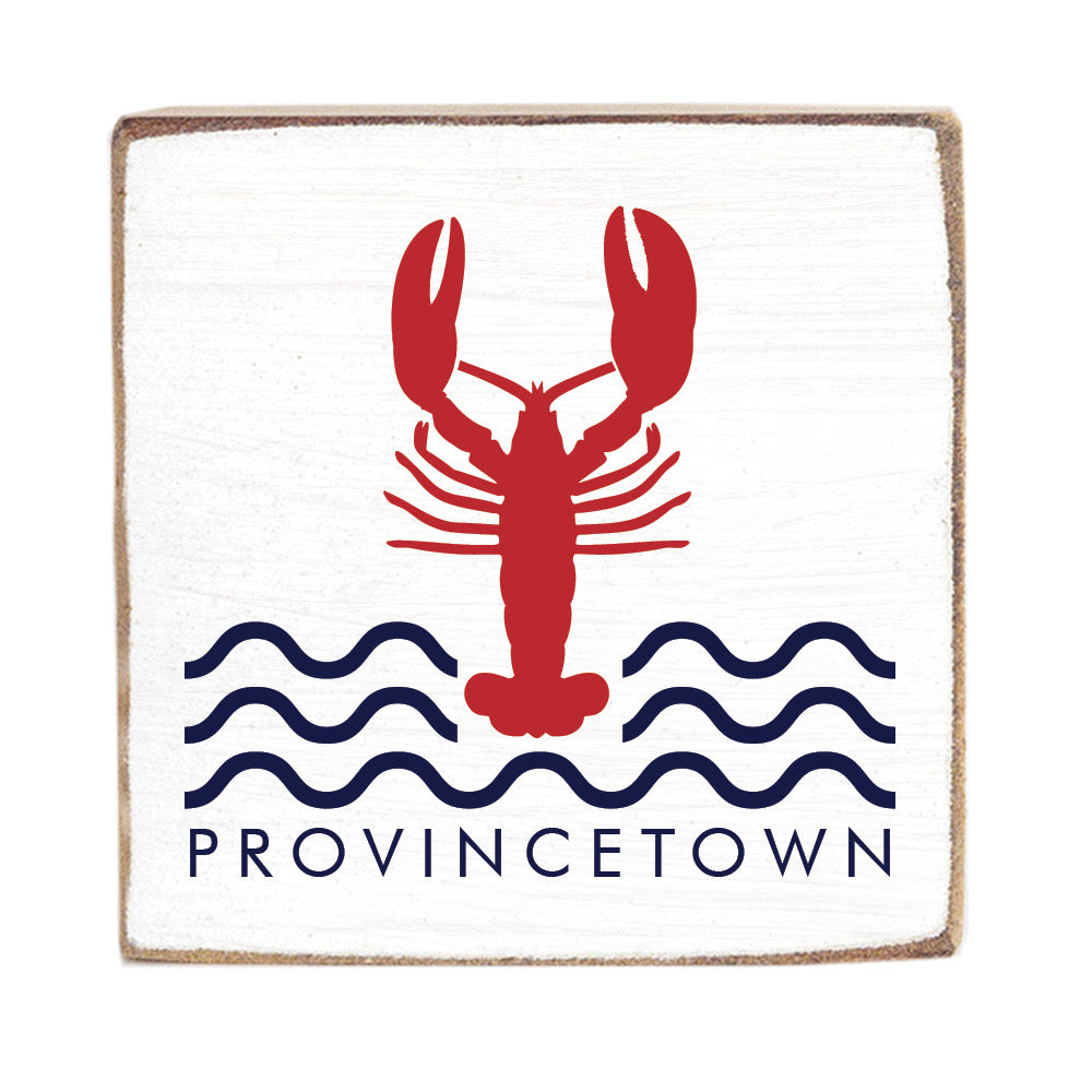 Lobster Waves Personalized Block Square