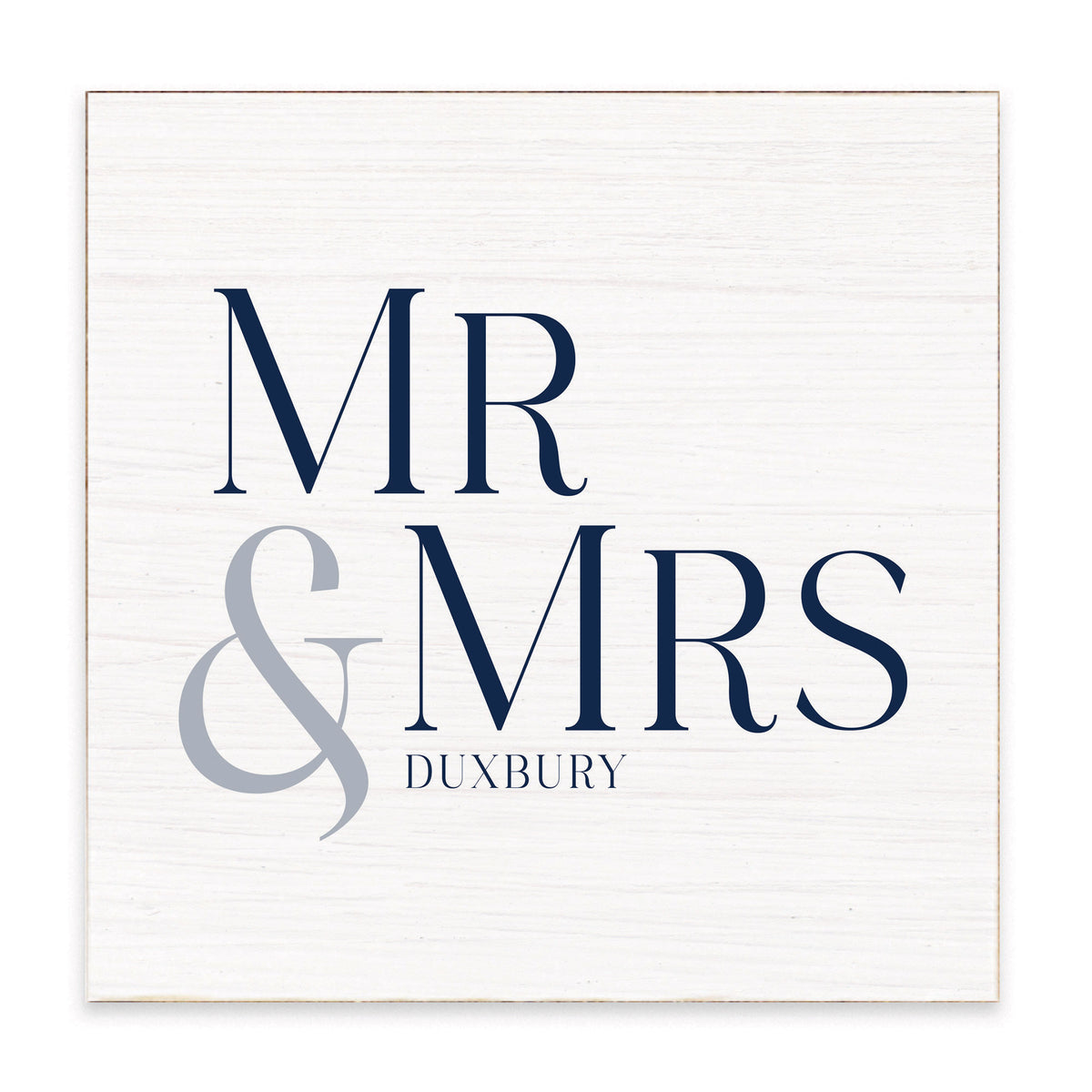 Mr & Mrs White/Navy Personalized Block Sign