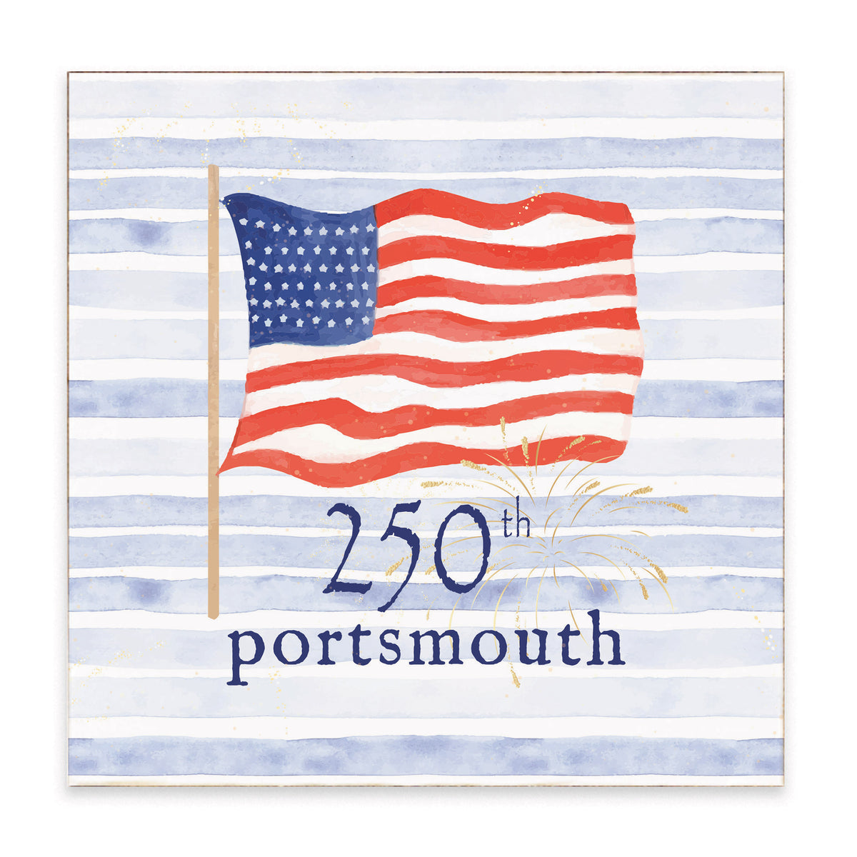 America 250 Flag Personalized Block Sign