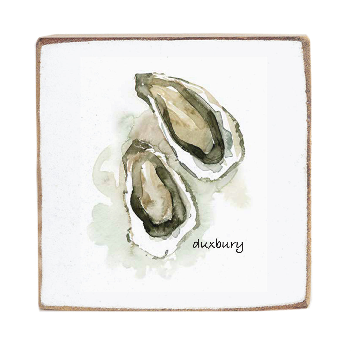 Watercolor Oysters Personalized Block Sign