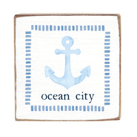 Blue Anchor Personalized Block Sign