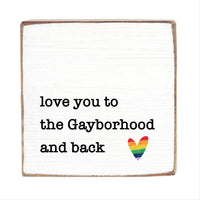 Love You To Rainbow Heart Personalized Block Sign