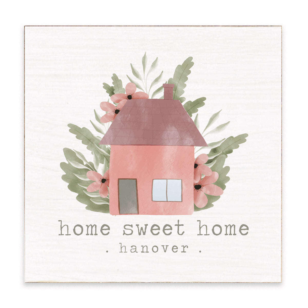 Blooming Home Sweet Home Personalized Block Sign