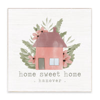 Blooming Home Sweet Home Personalized Block Sign