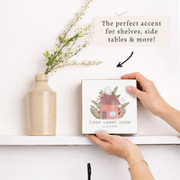 Blooming Home Sweet Home Personalized Block Sign