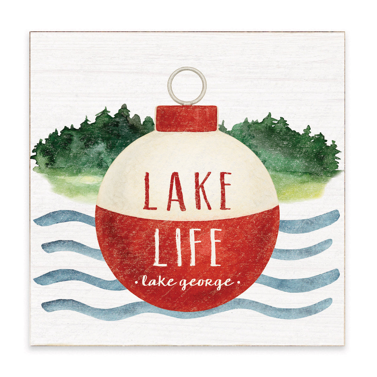 Lake Life Buoy Personalized Block Sign
