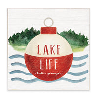 Lake Life Buoy Personalized Block Sign