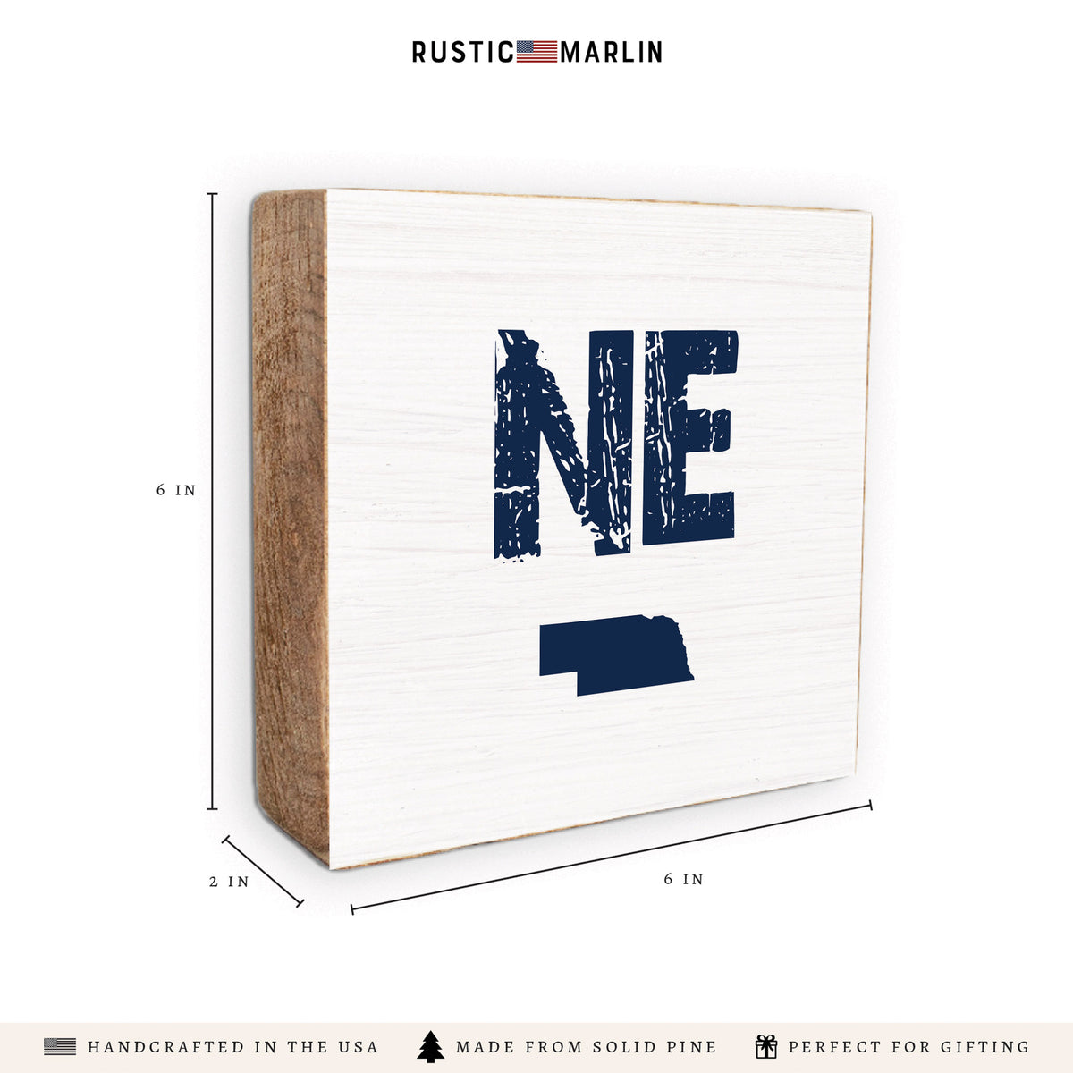Rustic State Personalized Block Sign