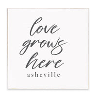 Love Grows Here Personalized Block Sign