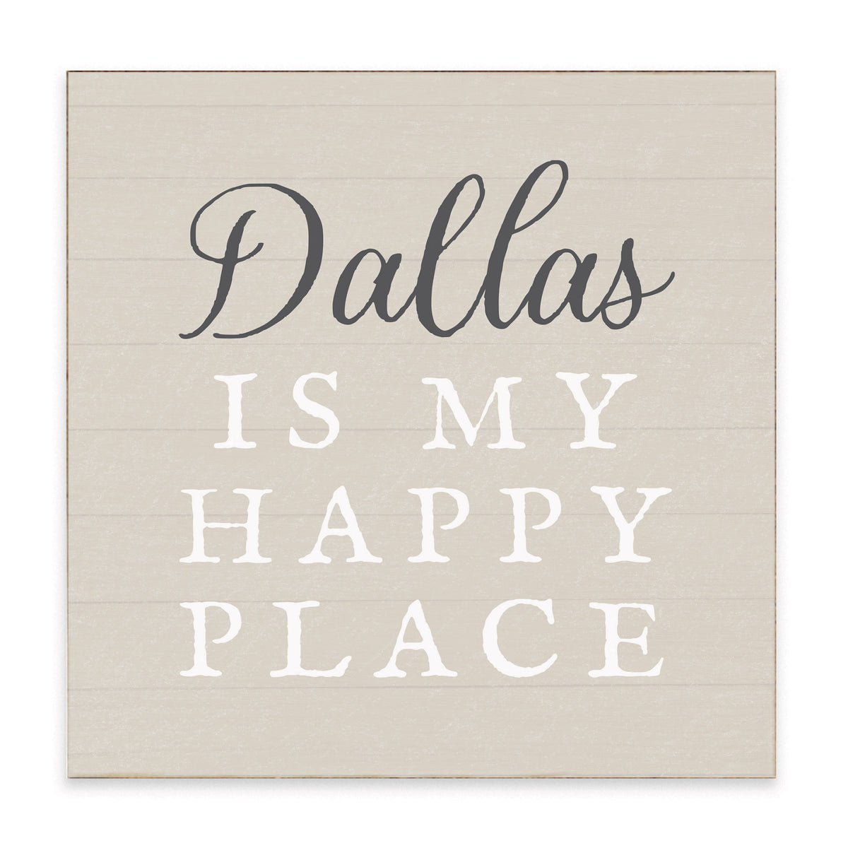 Happy Place Neutral Personalized Block Sign